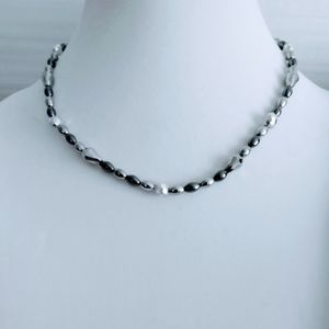 Ladies Handmade Silver/Hematite Necklace
